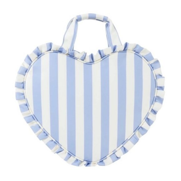 Stoney Clover Lane Handbags - Stoney Clover Lane Pastel Picnic Ruffle Mini Heart Tote in Hydrangea